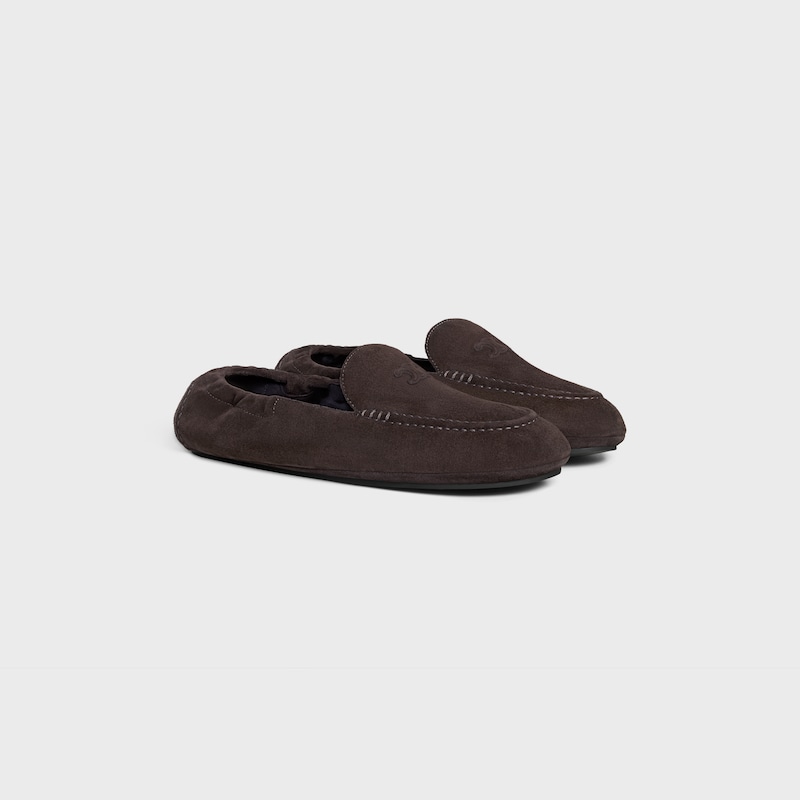 celine adam loafer with triomphe in suede calfskin