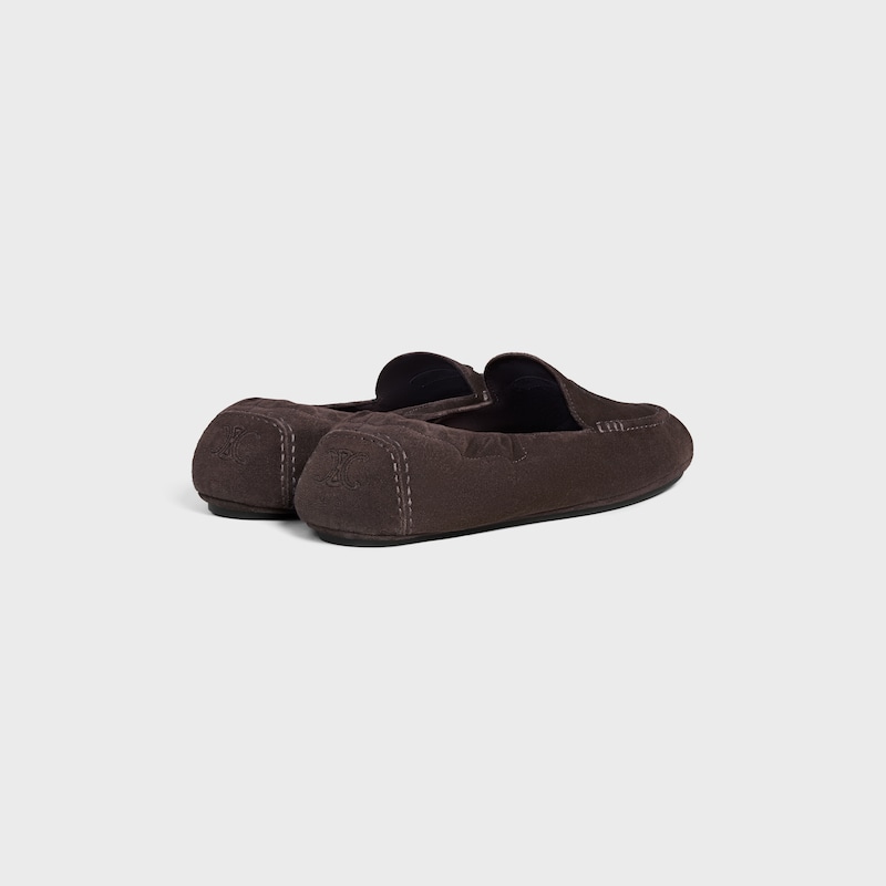 celine adam loafer with triomphe in suede calfskin