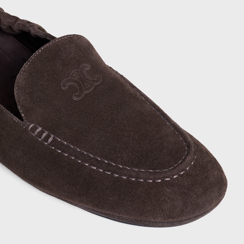 celine adam loafer with triomphe in suede calfskin