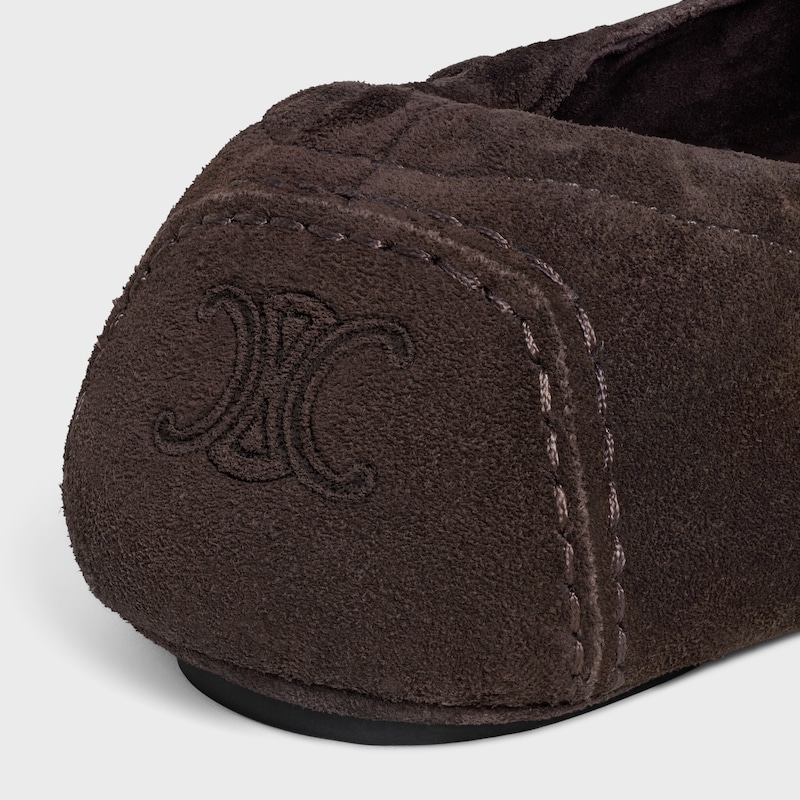celine adam loafer with triomphe in suede calfskin