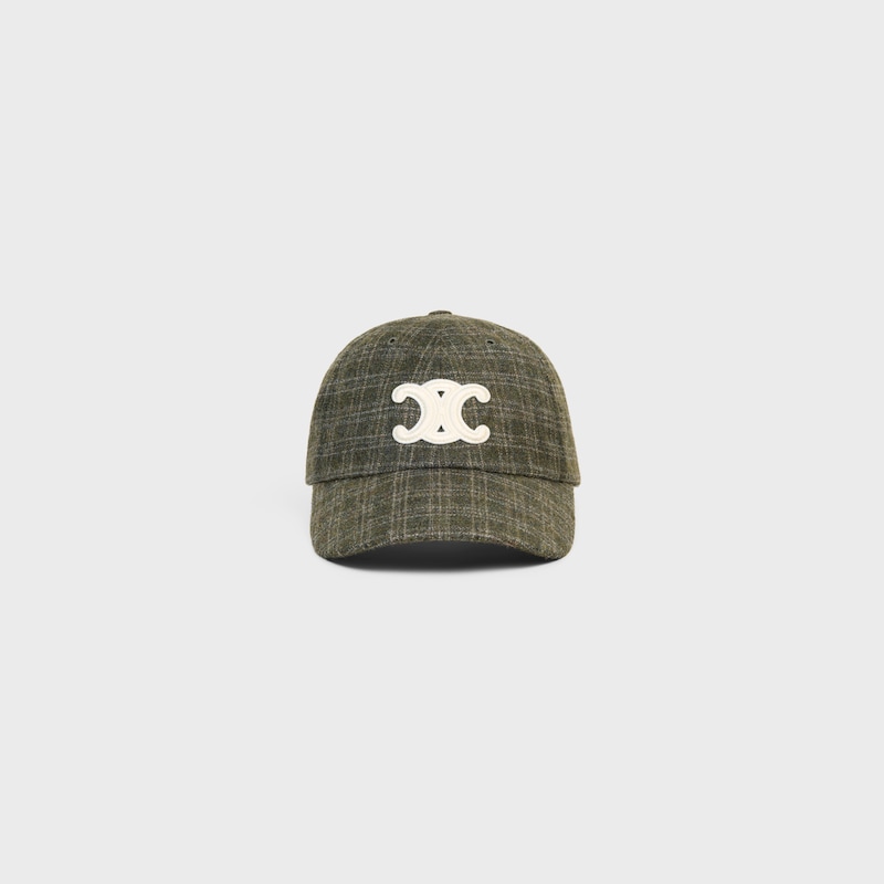 triomphe baseball cap in checked wool felt