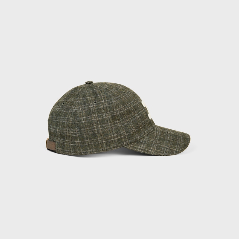 triomphe baseball cap in checked wool felt