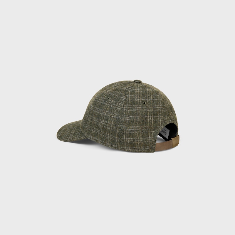 triomphe baseball cap in checked wool felt