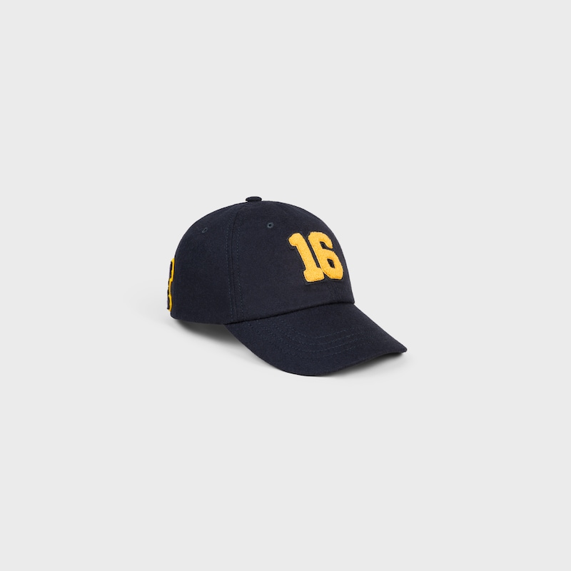 16 baseball cap in wool flannel