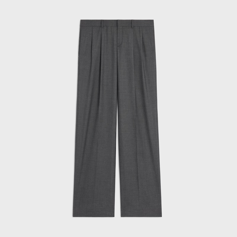 pleated trousers in cashmere canvas