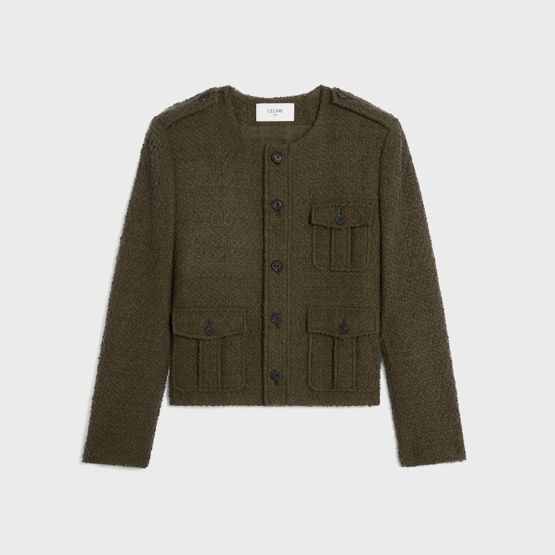 chasseur jacket in cashmere bouclette natte
