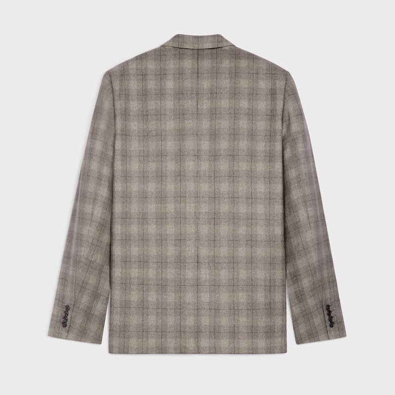 tailored jacket in prince of wales wool flannel