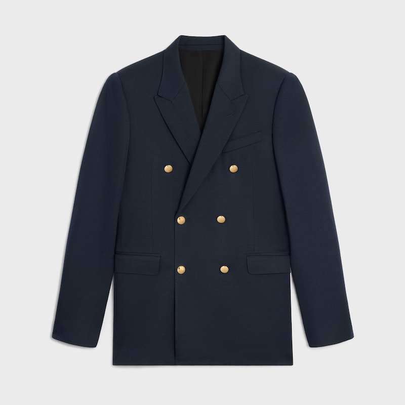 classic jacket in diagonal wool