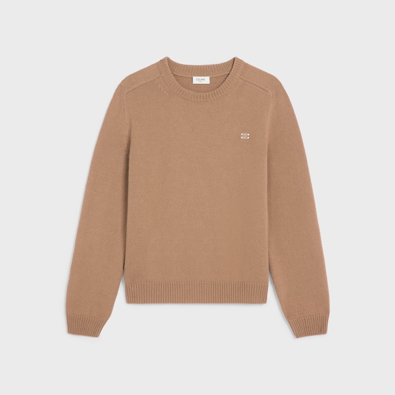 crew neck sweater in wool and cashmere