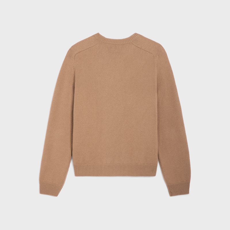 crew neck sweater in wool and cashmere