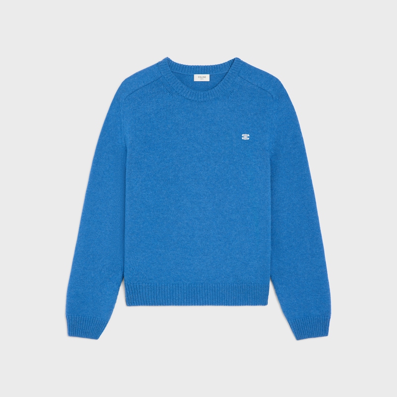 crew neck sweater in wool and cashmere
