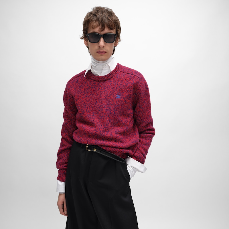 crewneck sweater in wool and cashmere