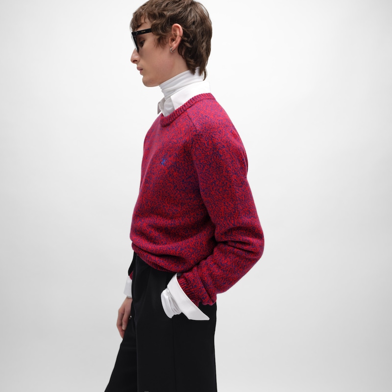 crewneck sweater in wool and cashmere