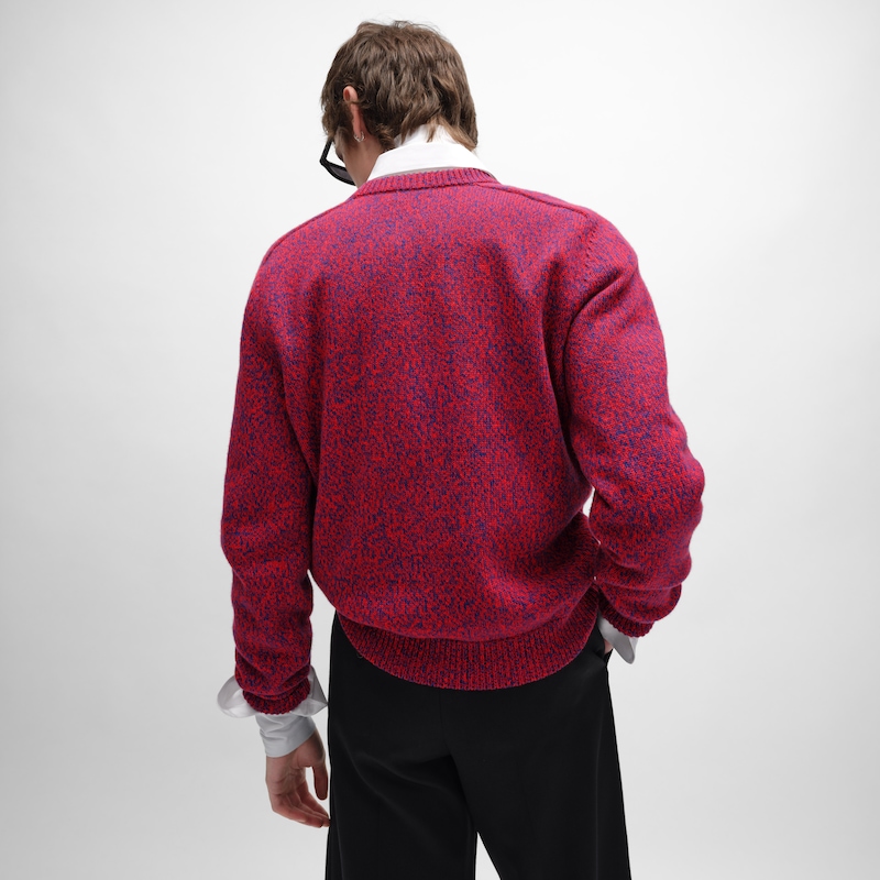 crewneck sweater in wool and cashmere
