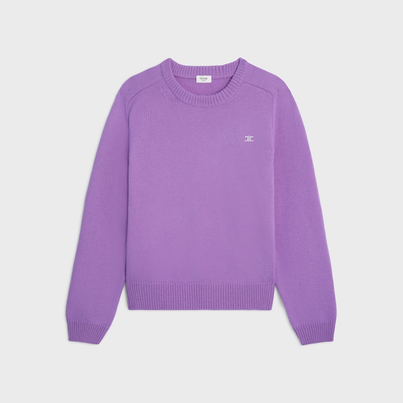 crewneck sweater in wool and cashmere