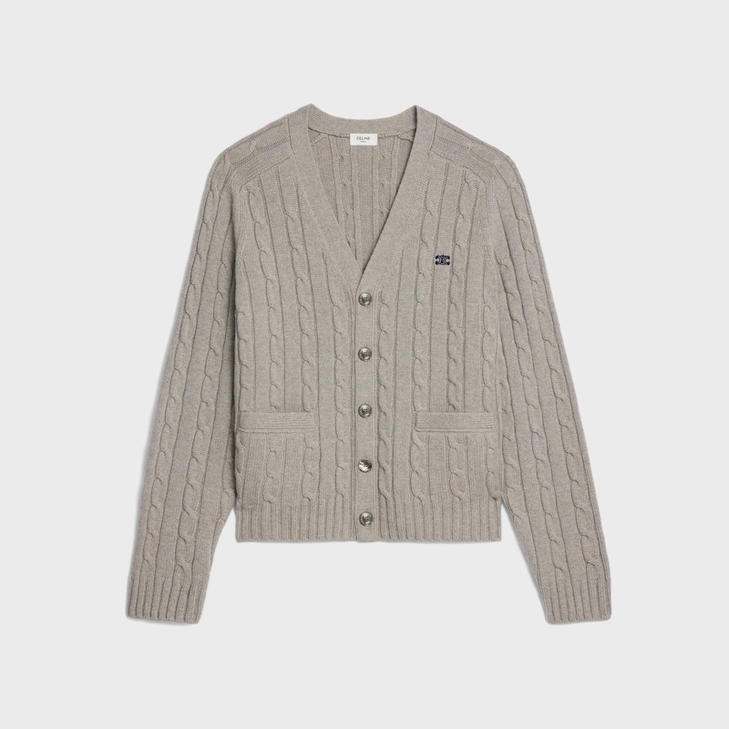 triomphe cardigan in cable-knit cashmere