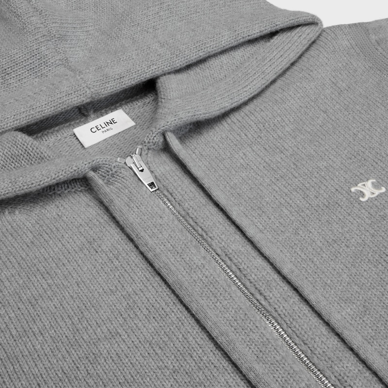 triomphe hooded sweater in wool and cashmere