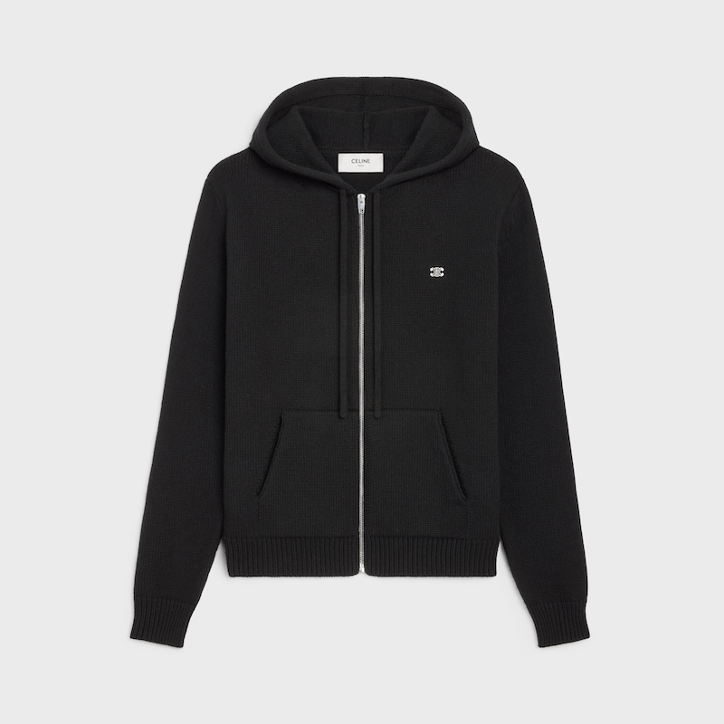 triomphe hooded sweater in wool and cashmere
