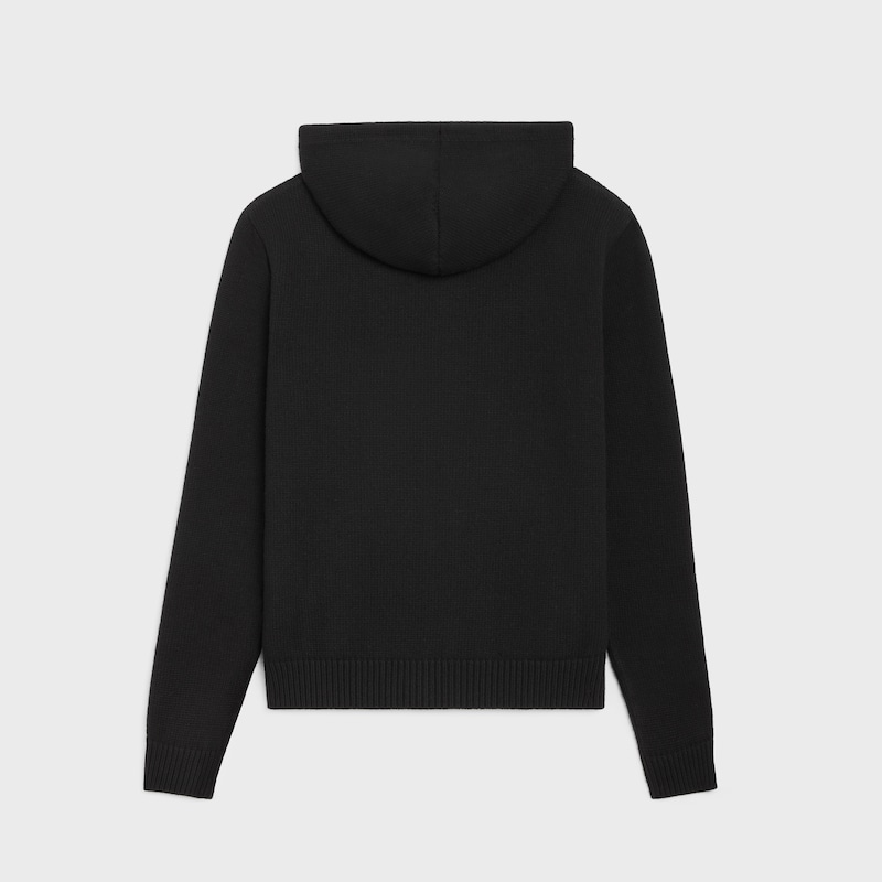 triomphe hooded sweater in wool and cashmere