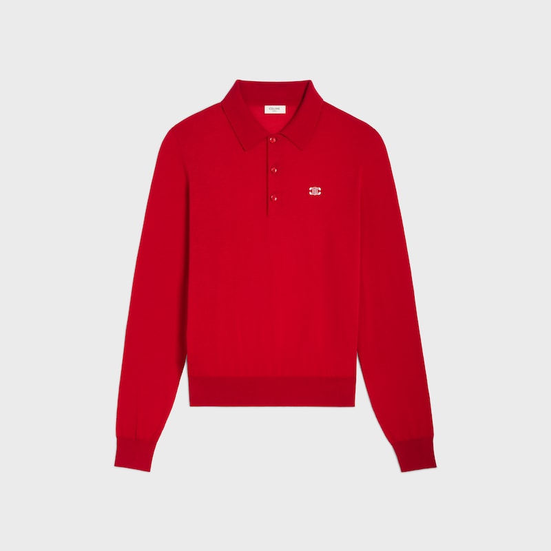 polo sweater in fine cotton