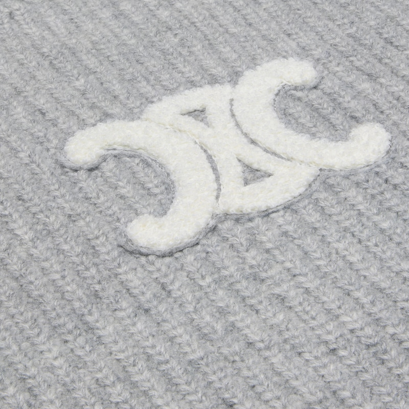 hooded sweater in ribbed wool