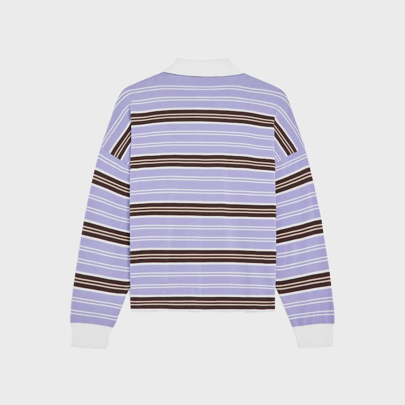 polo sweater in striped cotton