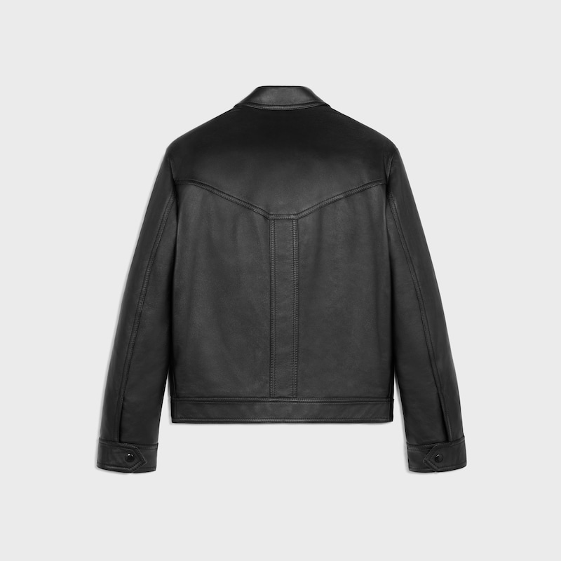 loose blouson jacket in soft lambskin