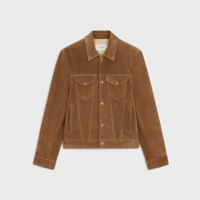 trucker jacket in split calfskin