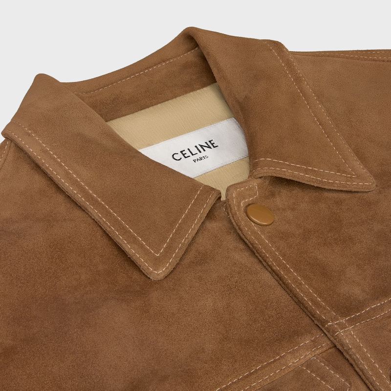 trucker jacket in split calfskin