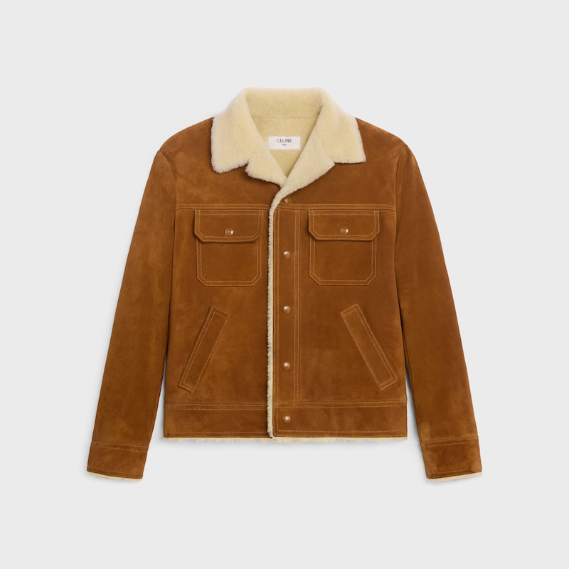 trucker jacket in split calfskin