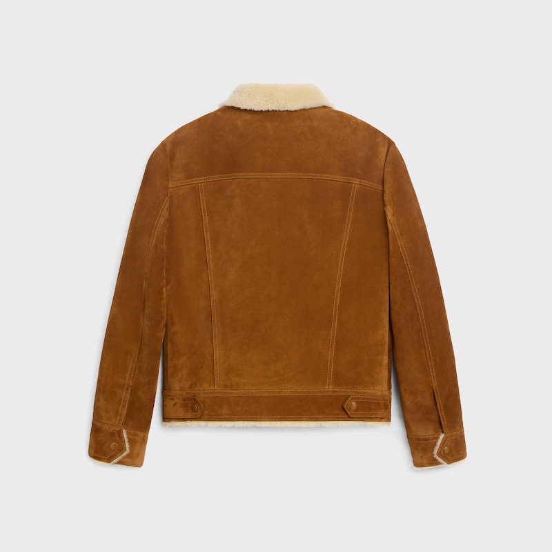 trucker jacket in split calfskin