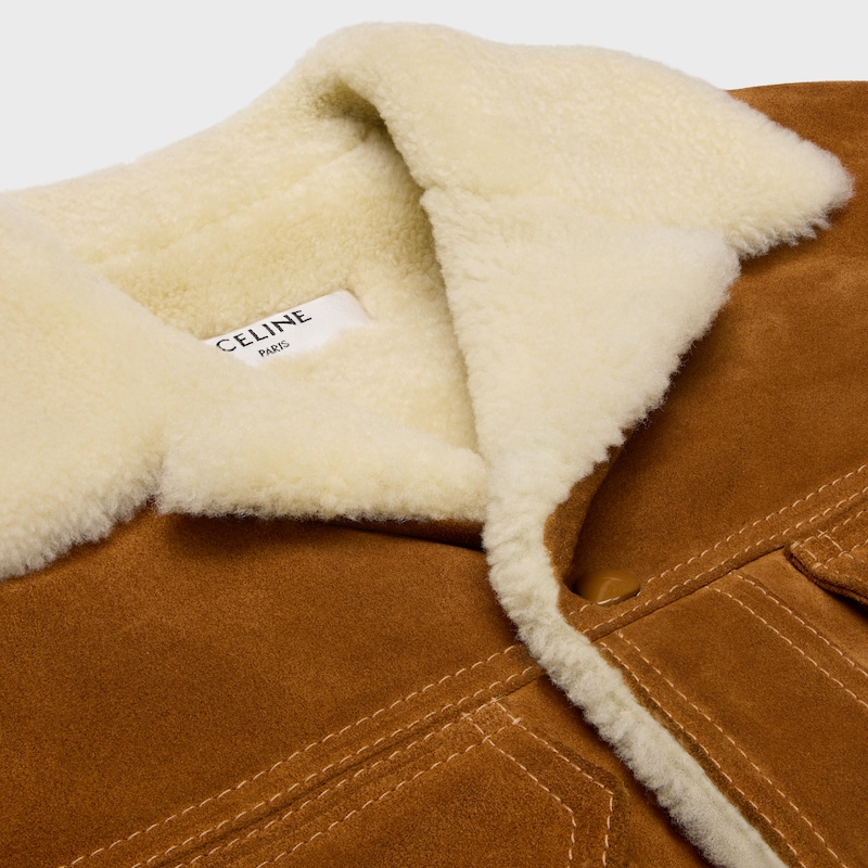 trucker jacket in split calfskin