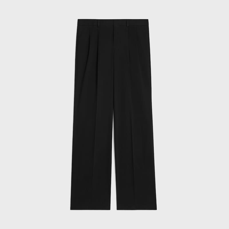 pleated trousers in cotton canvas