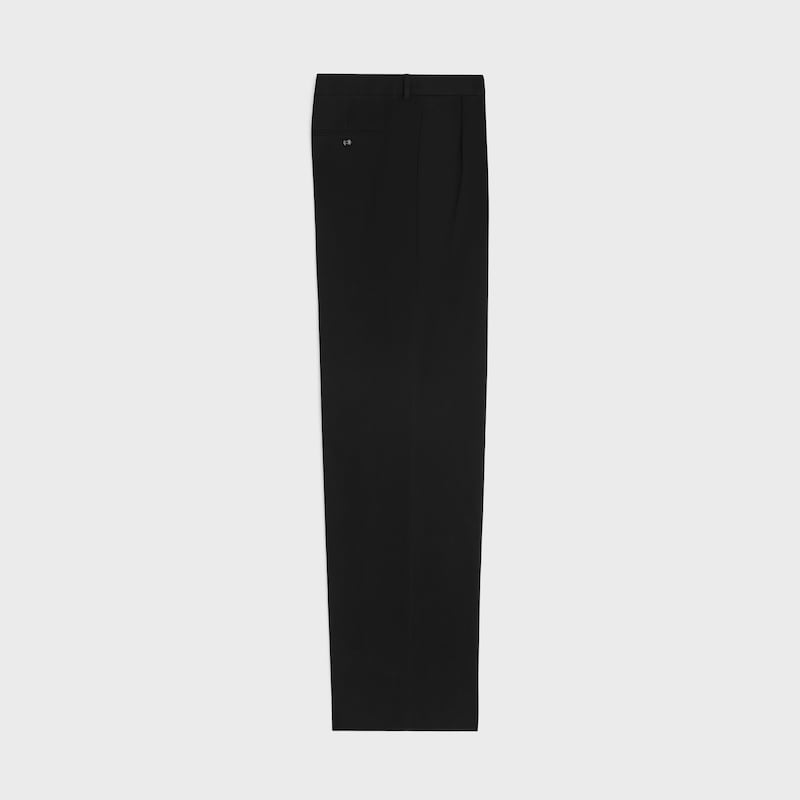 pleated trousers in cotton canvas