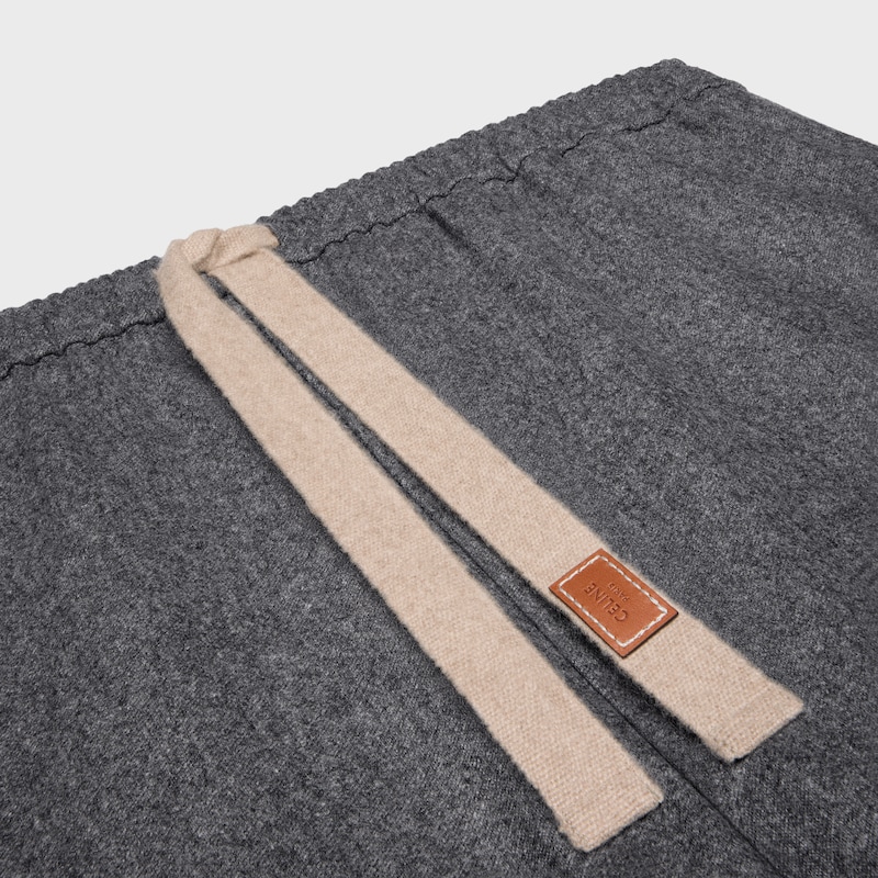drawstring trousers in cashmere flannel