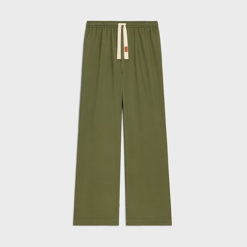 drawstring trousers in cotton canvas