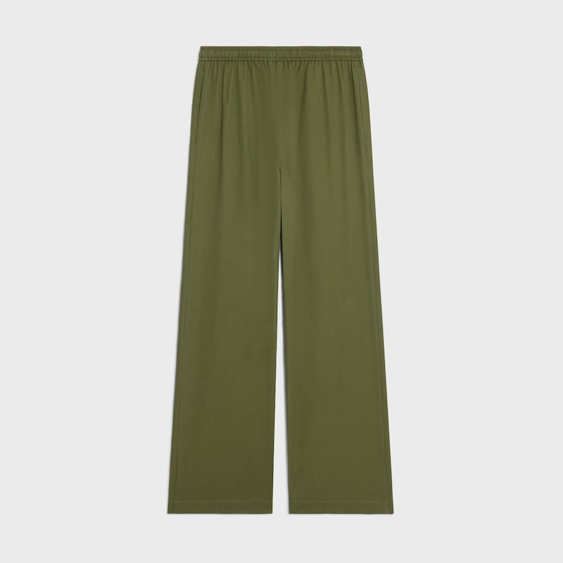 drawstring trousers in cotton canvas