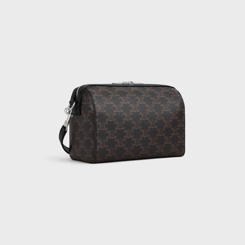 mini boston in triomphe canvas and calfskin