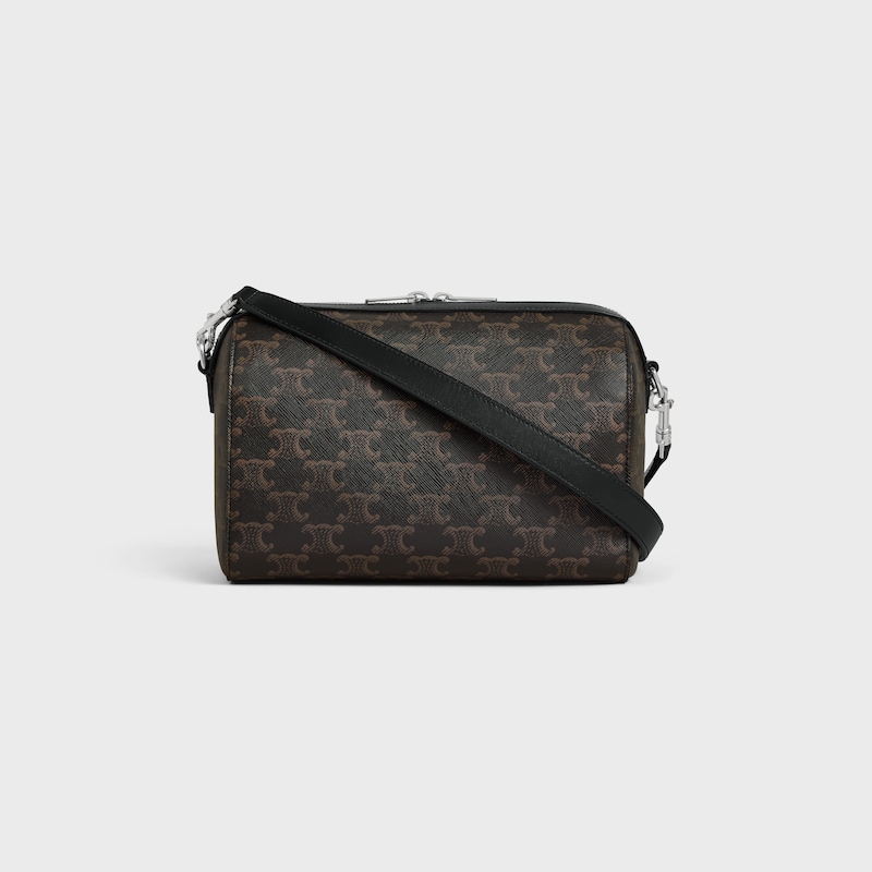 mini boston in triomphe canvas and calfskin