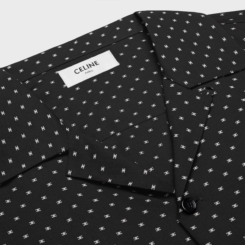 hawaiian shirt in printed viscose