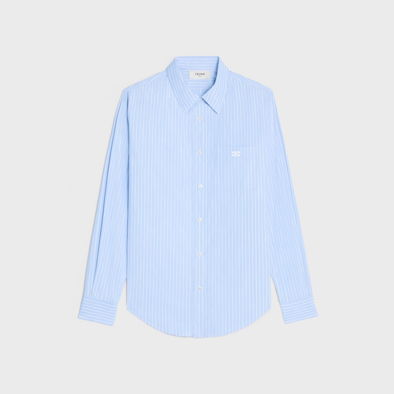 loose shirt in striped cotton poplin