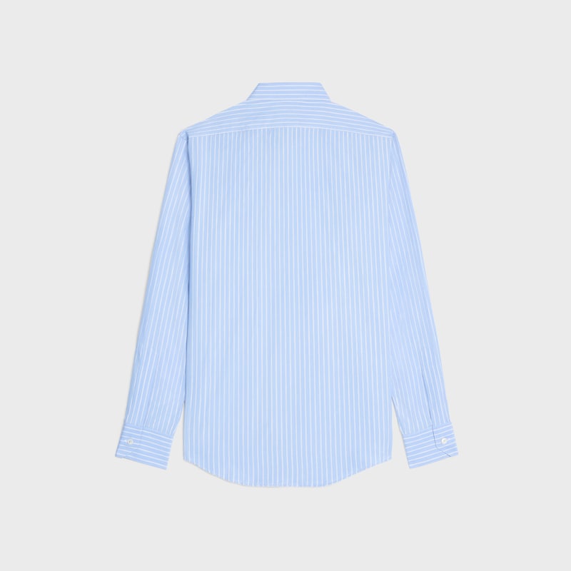 loose shirt in striped cotton poplin