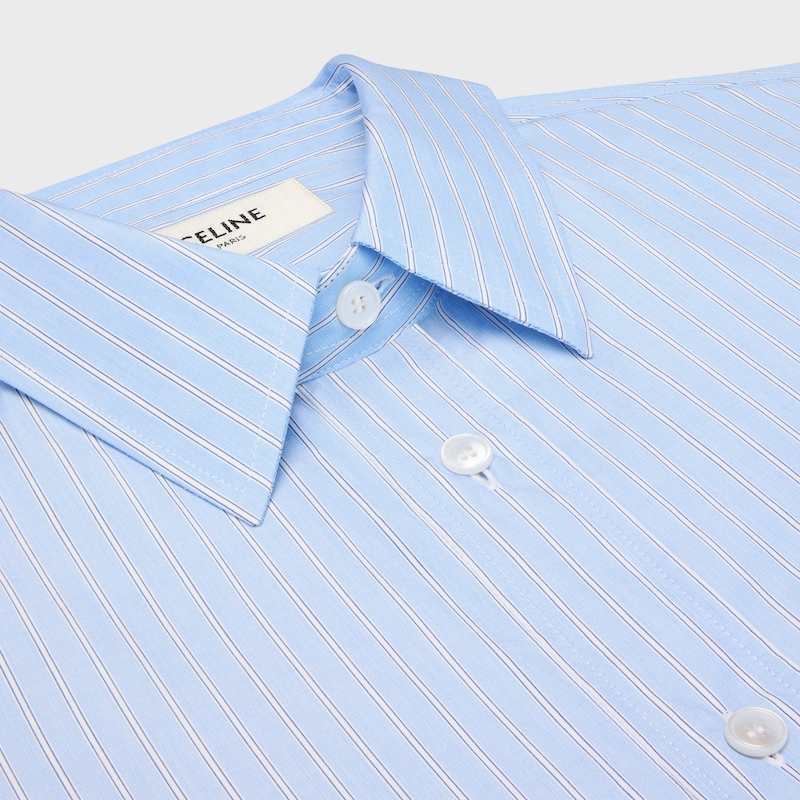 loose shirt in striped cotton poplin