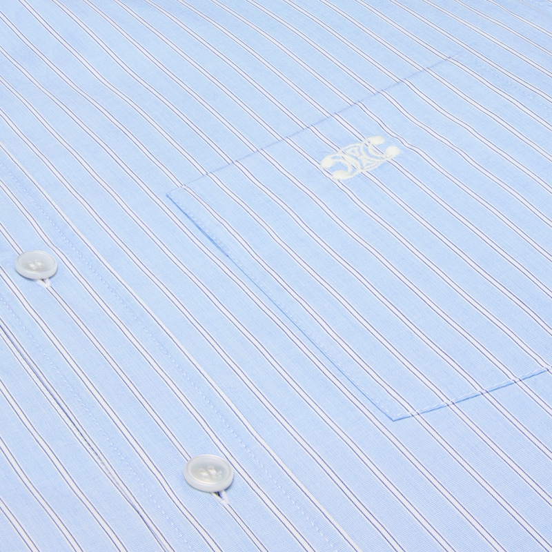 loose shirt in striped cotton poplin