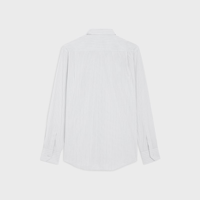 loose shirt in striped cotton poplin