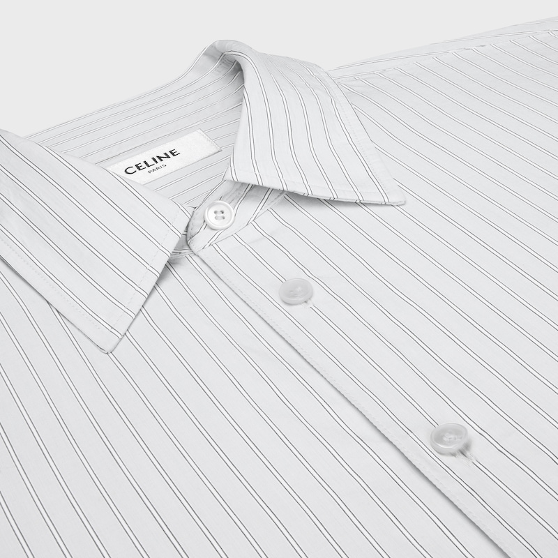 loose shirt in striped cotton poplin
