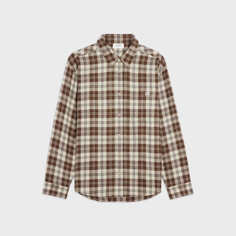 relaxed shirt in checked wool