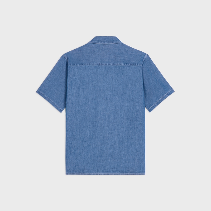 short-sleeved shirt in cotton denim