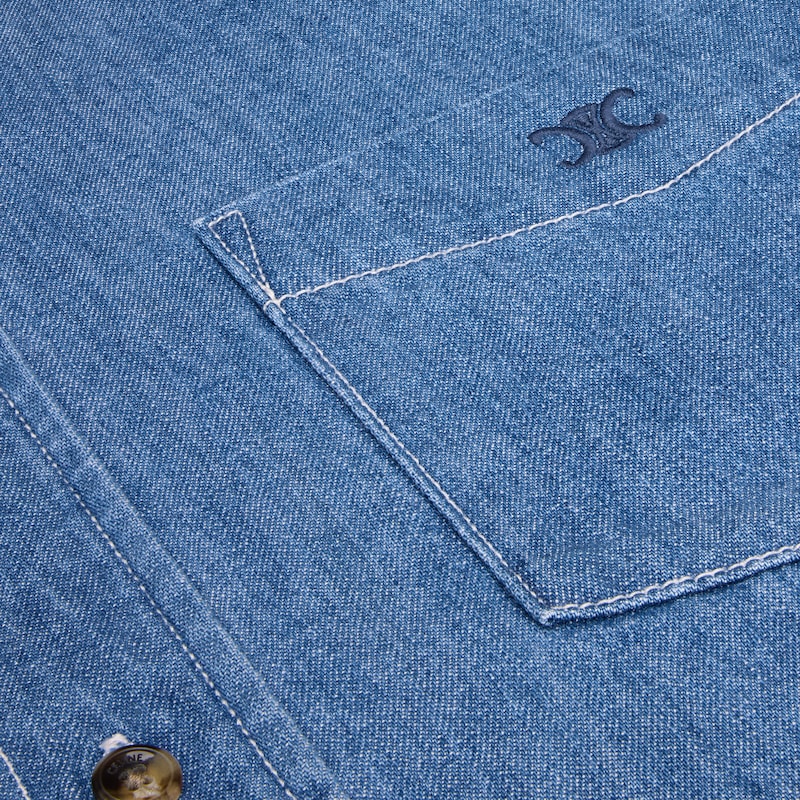 short-sleeved shirt in cotton denim
