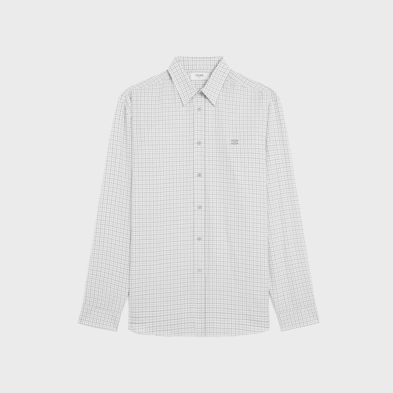 relaxed shirt in checked cotton twill